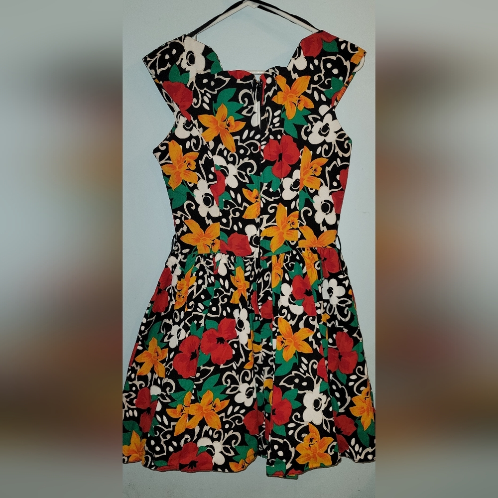 Vintage Steppin Out floral dress scallop neckline with crinoline Pin Up Style - Picture 6 of 16